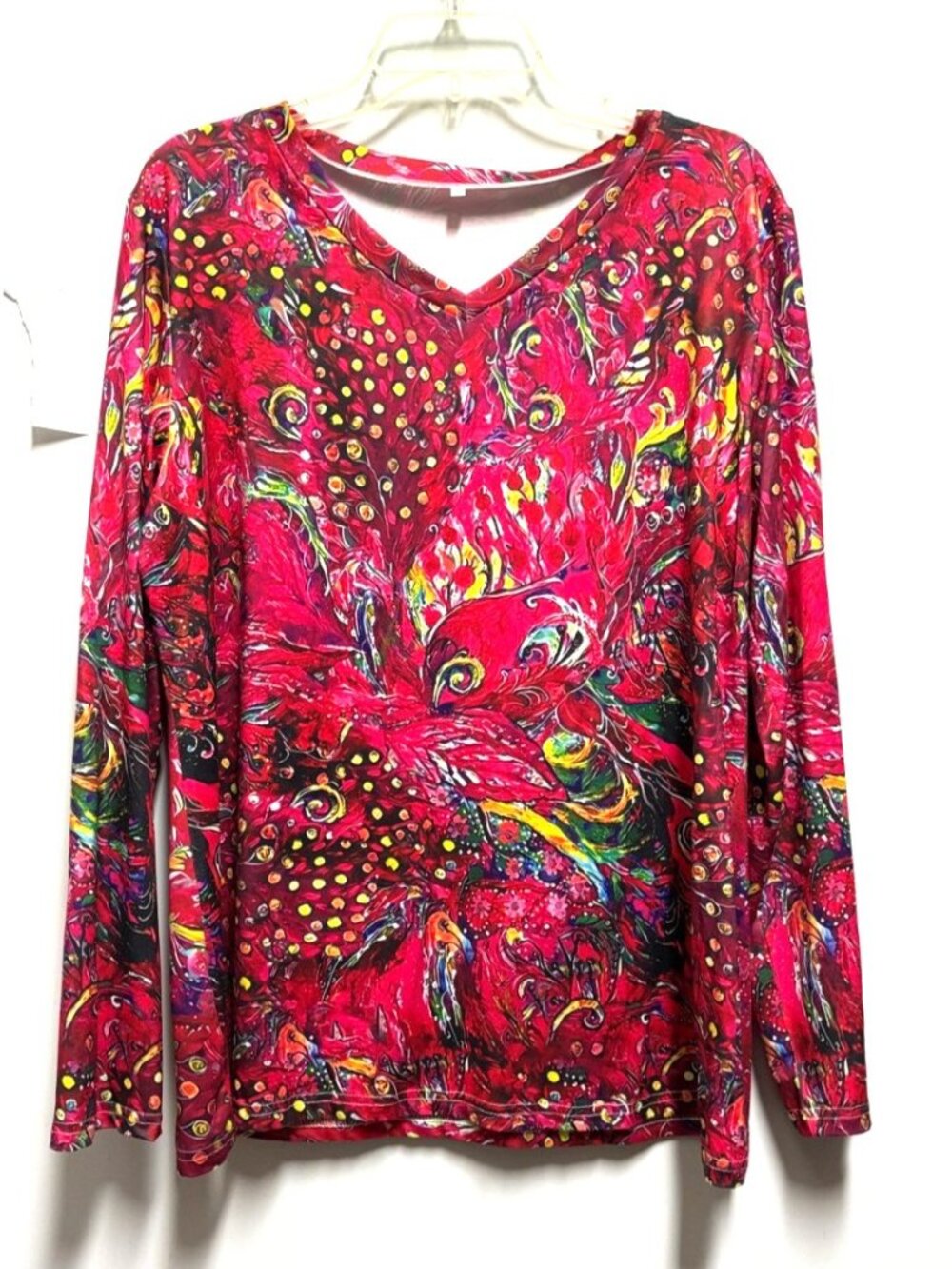 Pink Peacocks Top Size XL Long Sleeve Women's V-Neck